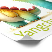 文字Y、恐竜アルファベット水彩画ポスター ポスター (角)