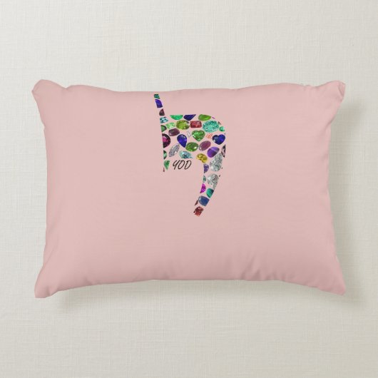 文字'YOD' アクセントクッション (正面)