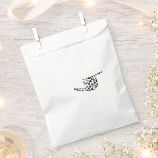 文字'YOD' フェイバーバッグ (クリップ留めされた状態)