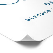 文字Zエルダ名ブルーグレー文字カスタム ポスター (角)