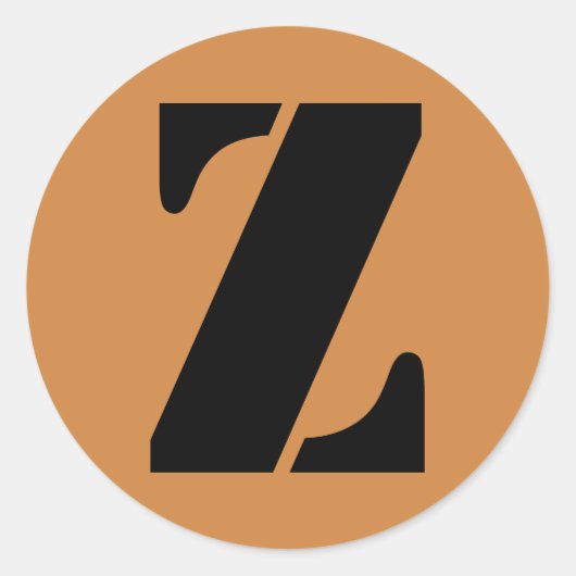 文字Zステンシルアルファベット(Janz Peru)金ゴールド ラウンドシール (正面)