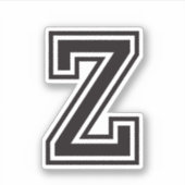 文字Zスポーティ大学のフォントアルファベット シール (正面)