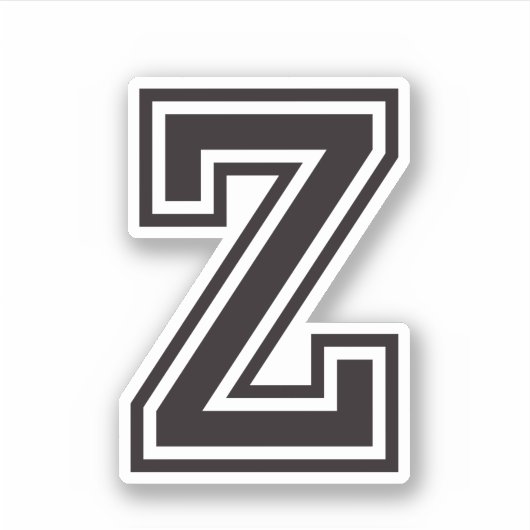 文字Zスポーティ大学のフォントアルファベット シール (正面)
