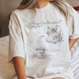 文学に浸るアルファベット ティーカップ トライブレンドTシャツ
