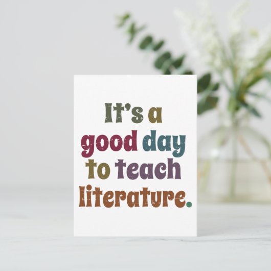 文学の先生の贈り物教えが楽しい日だ ポストカード (スタンド正面)