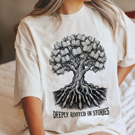 文学の木 インクペン 根っこ 本の木 芸術 トライブレンドTシャツ