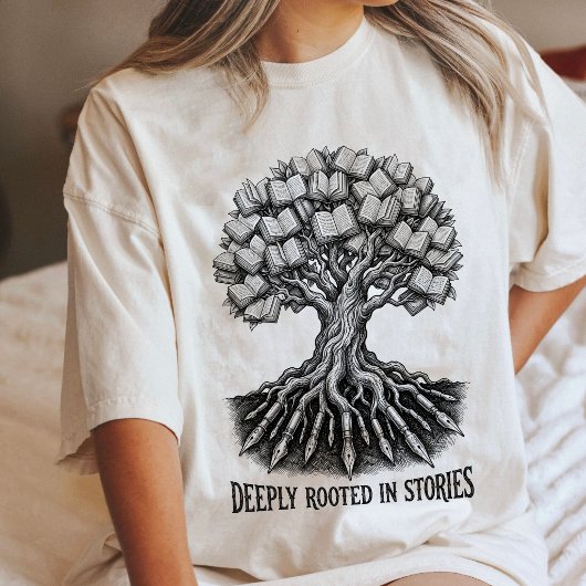 文学の木 インクペン 根っこ 本の木 芸術 トライブレンドTシャツ