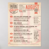 文学カレンダー8月ポスター ポスター (正面)