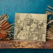 文学キャラクターがメダのまわりにリオンを集める フォトプラーク (側面)