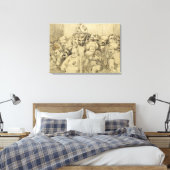 文学キャラクターがメダリオンのまわりにを結成 キャンバスプリント (インサイチュ (寝室))