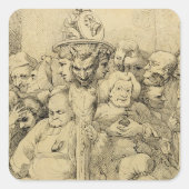 文学キャラクターがメダリオンのまわりにを結成 スクエアシール (正面)