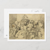 文学キャラクターがメダリオンのまわりにを結成 ポストカード (正面/裏面)