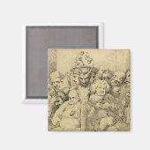 文学キャラクターがメダリオンのまわりにを結成 マグネット (正面/裏面)