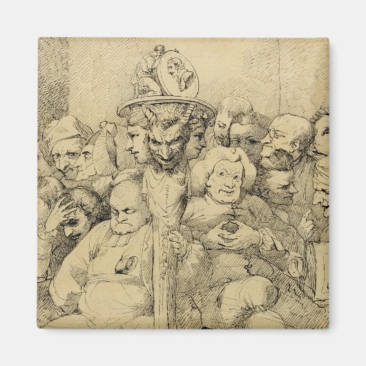 文学キャラクターがメダリオンのまわりにを結成 マグネット (正面)