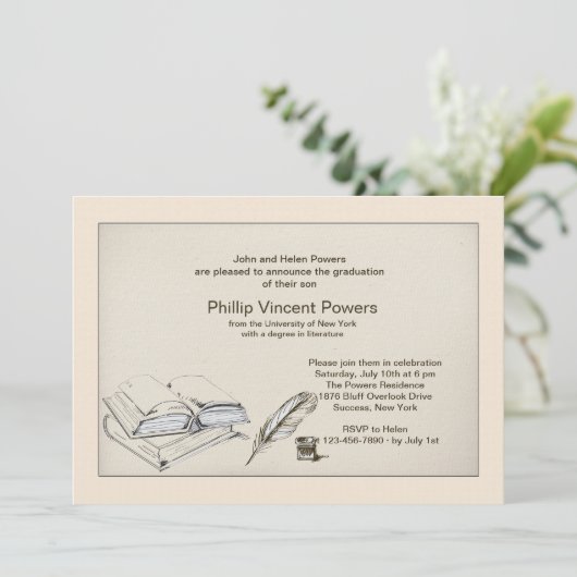 文学卒業招待状 招待状 (スタンド正面)