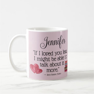 文学本恋人ギフトJane Austen愛引用文 コーヒーマグカップ