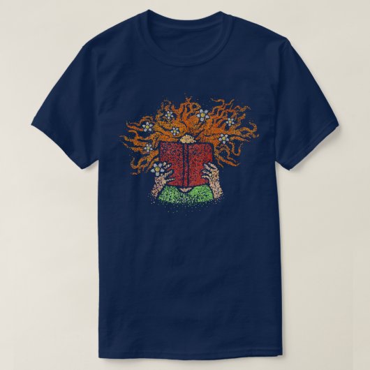 文学本虫読の小説 Tシャツ (デザイン正面)