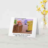 文学法廷ドラマが贈おもしろいり物を受け入れるマグカップ カード (黄色い花)