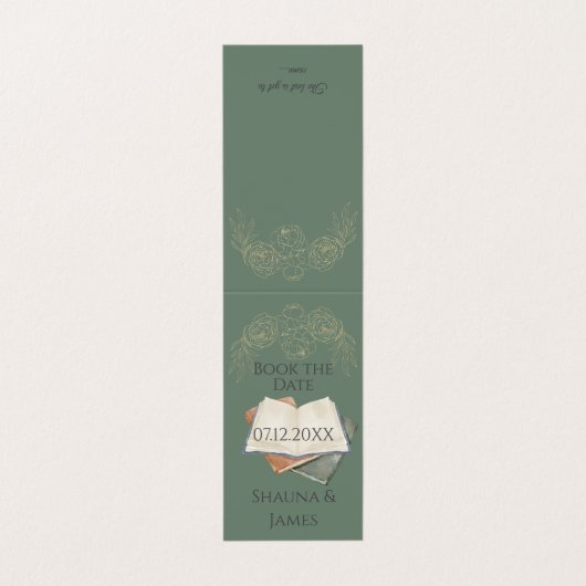 文学的なテーマのブックマーク日付カードを保存 名刺 (外部フラット)