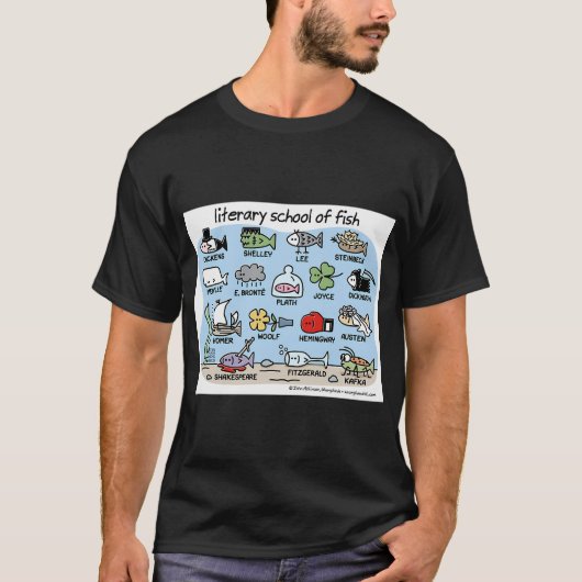 文学的な魚の群れ Tシャツ (正面)