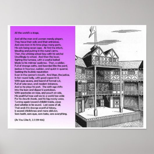 文学,シェイクスピア,世界のステージ ポスター (正面)