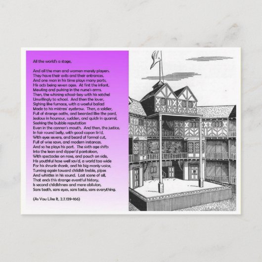 文学,シェイクスピア,世界のステージ ポストカード (正面)