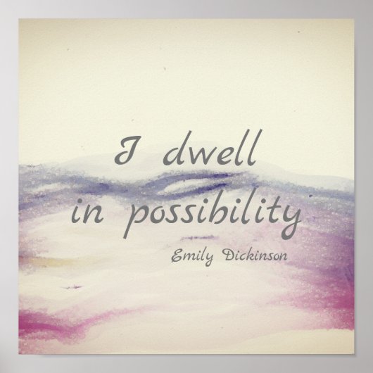 文感動的書ディキンソン引用文水彩画 ポスター (正面)