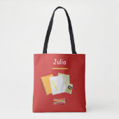 文房具と時計 トートバッグ (正面)