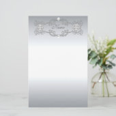 文房具のクロム銀の真珠 便箋 (スタンド正面)