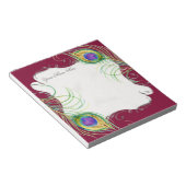 文房具のノートを結婚する孔雀の羽nの渦巻 ノートパッド (アングル)