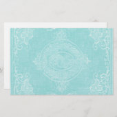 文房具のペーパーヴィンテージの表紙の氷った水の青 便箋 (正面/裏面)