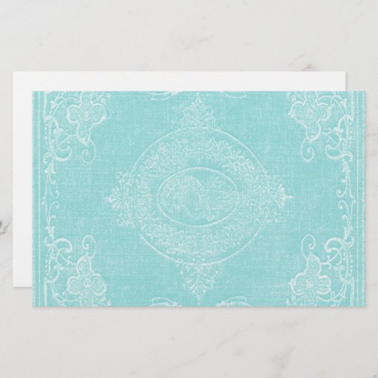 文房具のペーパーヴィンテージの表紙の氷った水の青 便箋 (正面/裏面)