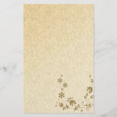 文房具の古い紙金ゴールドフローラ 便箋 (正面)