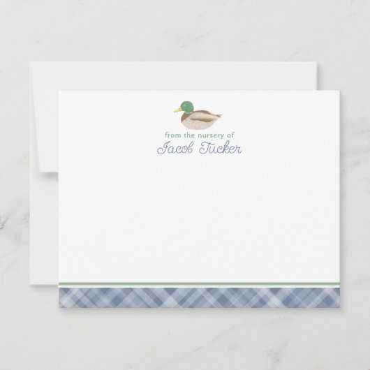 文房具の男の赤ちゃんからマラードアヒル子供部屋 ノートカード (正面)