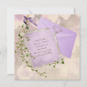 文房具の白いフローラ結婚の枝 招待状 (正面)