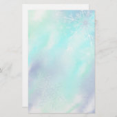 文房具の霜の降りたな雪片 便箋 (正面/裏面)