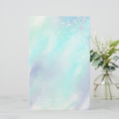 文房具の霜の降りたな雪片 便箋 (スタンド正面)