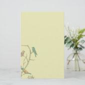 文房具を話す3羽の鳥 便箋 (スタンド正面)