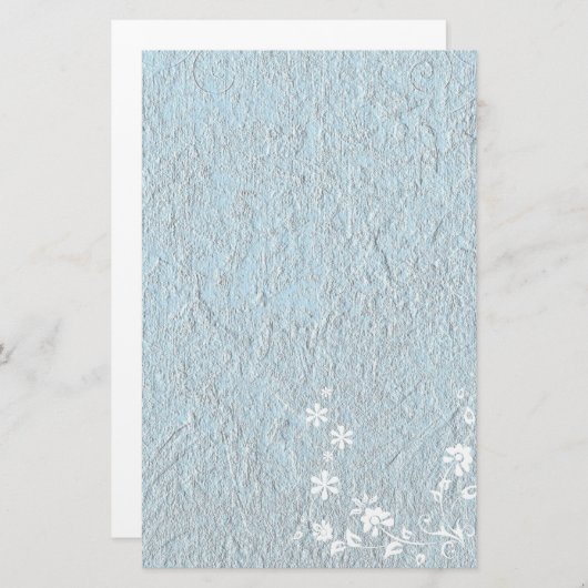 文房具オールド紙ブルーホワイトフローラ 便箋 (正面/裏面)