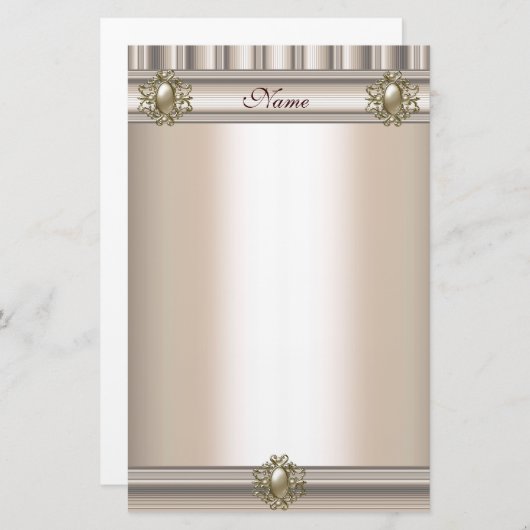 文房具シルクベージュパールジュエル 便箋 (正面/裏面)