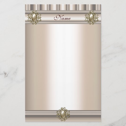 文房具シルクベージュパールジュエル 便箋 (正面)