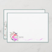 文房具パーソナライズされたエレガントモダン植物学 サンキューカード (正面/裏面)