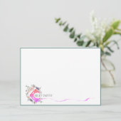 文房具パーソナライズされたエレガントモダン植物学 サンキューカード (スタンド正面)