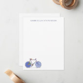 文房具パーソナライズされたミニマル自転車サイクリング ノートカード (正面/裏面インサイチュ)