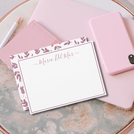 文房具パーソナライズされた植物性ほこりっぽいバラ ノートカード