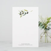文房具パーソナライズされた水彩オリーブ枝 便箋 (スタンド正面)