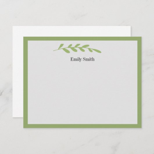 文房具パーソナライズされた野生の牧草地フラットカード ノートカード (正面/裏面)