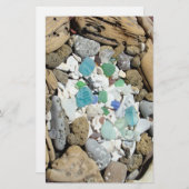 文房具ビーチコンバーズブルーシーガラス化石 便箋 (正面/裏面)