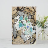 文房具ビーチコンバーズブルーシーガラス化石 便箋 (スタンド正面)