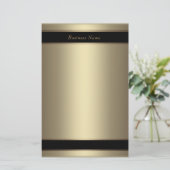 文房具ベージュメタルブラックブロンズ 便箋 (スタンド正面)